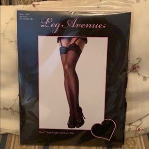 Thigh high lace top stockings